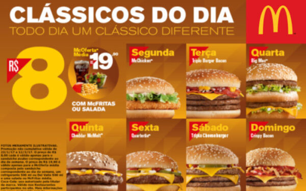 Clássicos do Dia McDonald’s – Sanduíches por R$8 cada