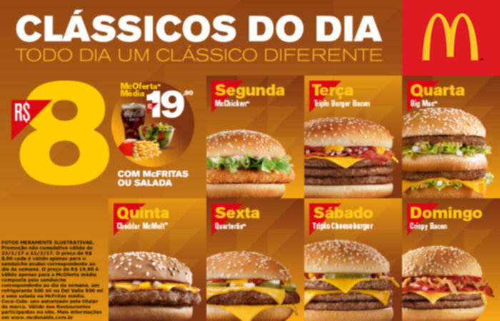 Clássicos do Dia McDonald’s – Sanduíches por R$8 cada